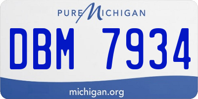 MI license plate DBM7934