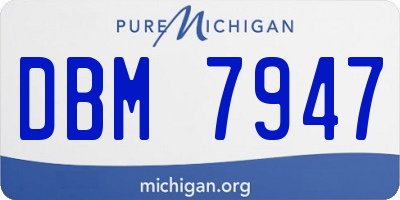 MI license plate DBM7947