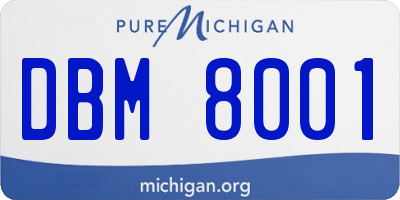 MI license plate DBM8001