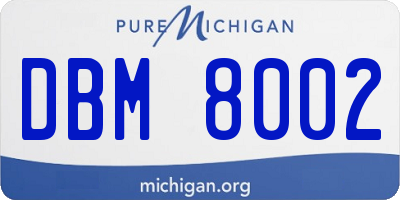 MI license plate DBM8002