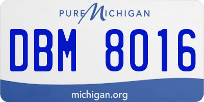 MI license plate DBM8016