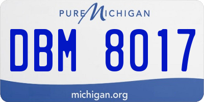 MI license plate DBM8017