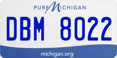 MI license plate DBM8022