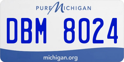 MI license plate DBM8024