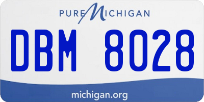 MI license plate DBM8028