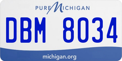 MI license plate DBM8034