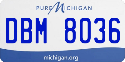 MI license plate DBM8036