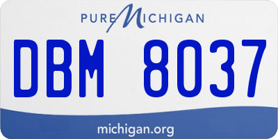 MI license plate DBM8037