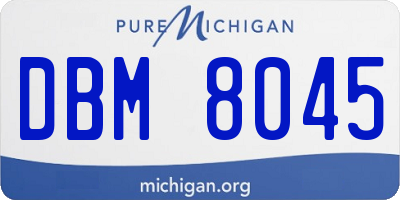 MI license plate DBM8045