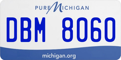 MI license plate DBM8060