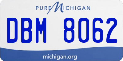 MI license plate DBM8062