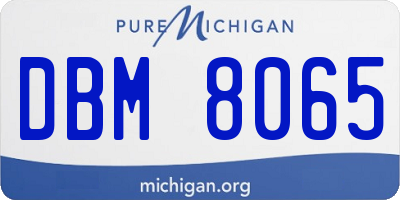 MI license plate DBM8065