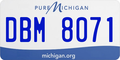 MI license plate DBM8071