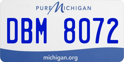 MI license plate DBM8072