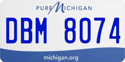 MI license plate DBM8074