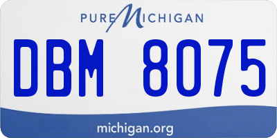 MI license plate DBM8075