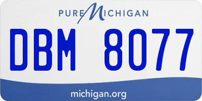MI license plate DBM8077