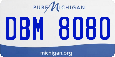 MI license plate DBM8080