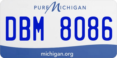 MI license plate DBM8086