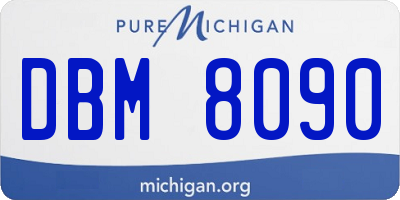 MI license plate DBM8090