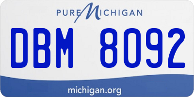 MI license plate DBM8092