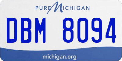 MI license plate DBM8094