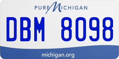 MI license plate DBM8098