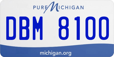 MI license plate DBM8100