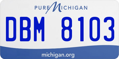 MI license plate DBM8103