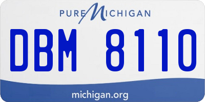 MI license plate DBM8110