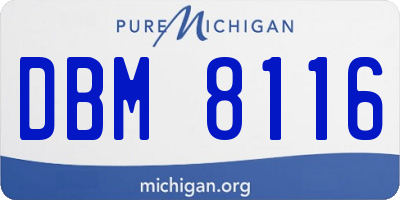 MI license plate DBM8116