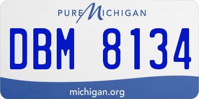 MI license plate DBM8134