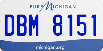 MI license plate DBM8151