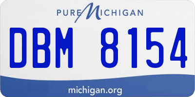 MI license plate DBM8154