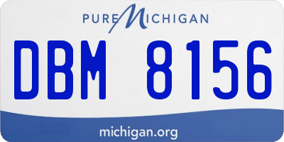 MI license plate DBM8156