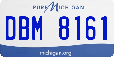 MI license plate DBM8161