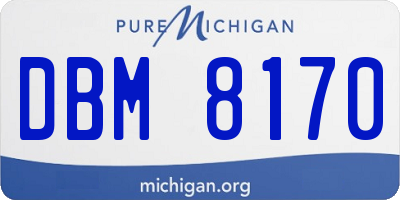 MI license plate DBM8170