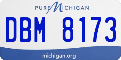 MI license plate DBM8173