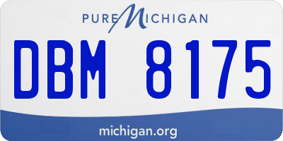 MI license plate DBM8175
