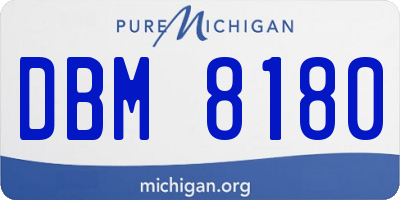 MI license plate DBM8180