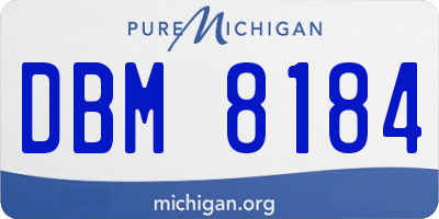 MI license plate DBM8184