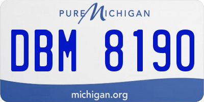 MI license plate DBM8190