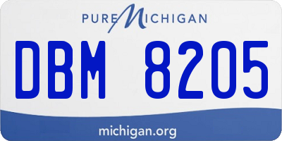 MI license plate DBM8205