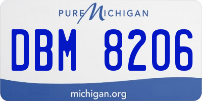 MI license plate DBM8206