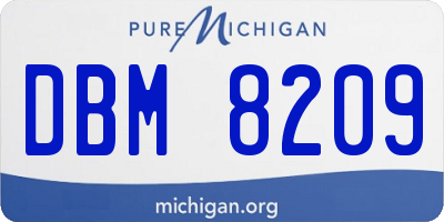 MI license plate DBM8209