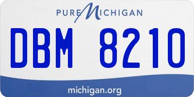 MI license plate DBM8210