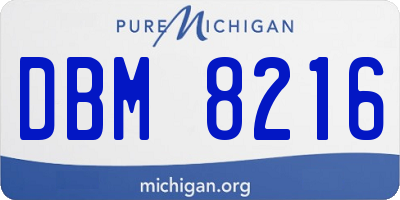 MI license plate DBM8216