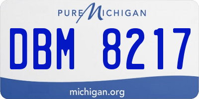 MI license plate DBM8217