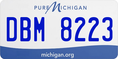 MI license plate DBM8223
