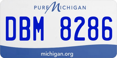 MI license plate DBM8286